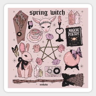 Pale Spring Witch Aesthetic Magnet